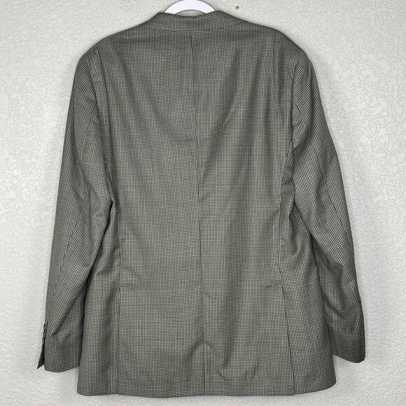 Peerless TailoRED Sport Coat 42L Gray White Plaid Unstructured Reda Wool - Picture 3 of 10
